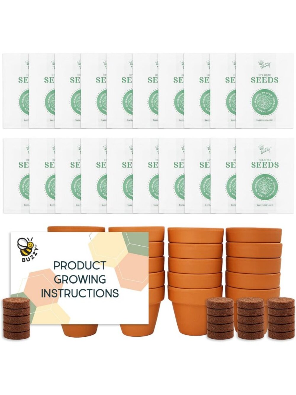 Sunflower Grow Kit - 20-Pack Bulk Terracotta Pots for Indoor Gardening
